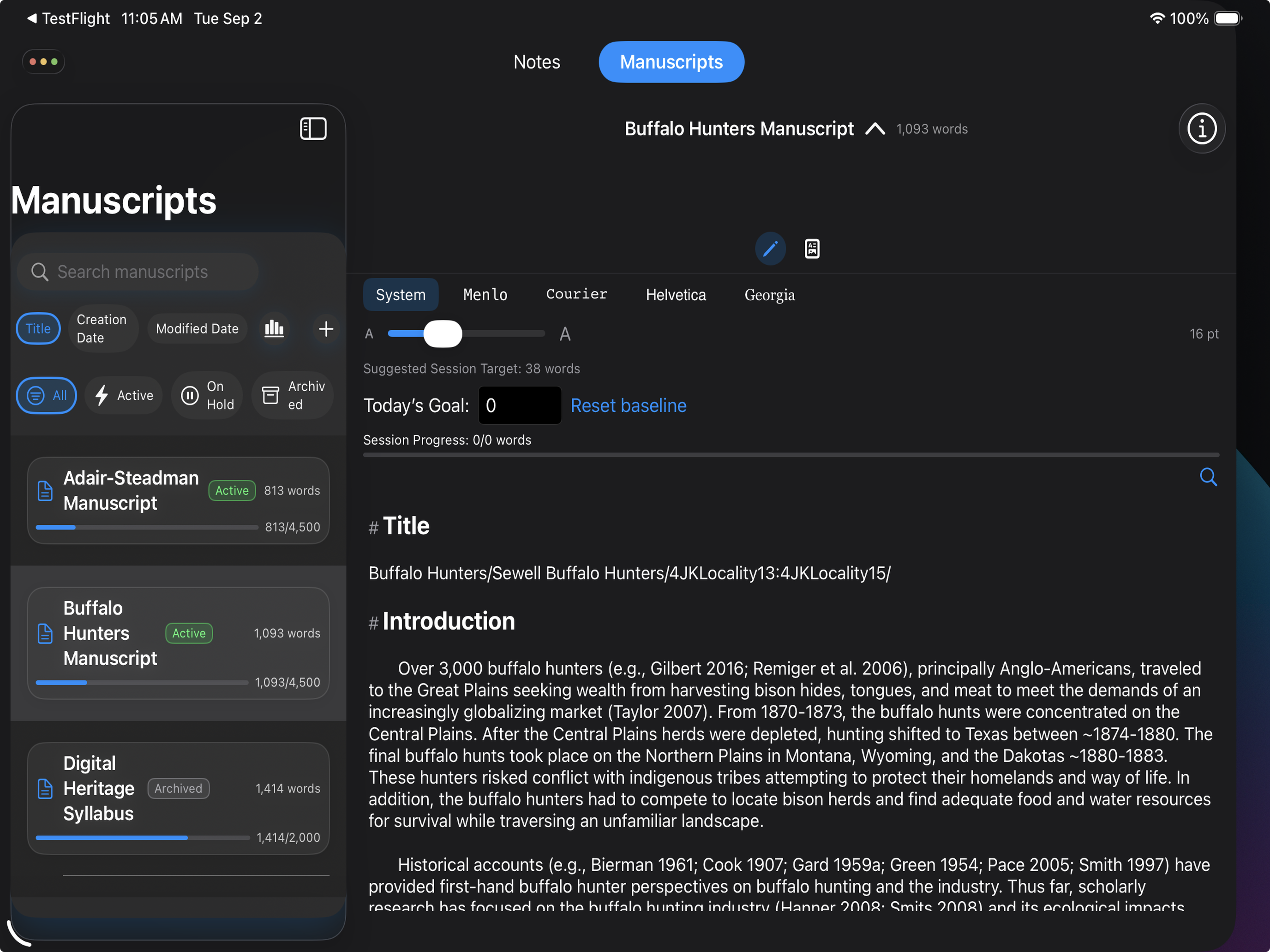 StrataWrite screenshot 1